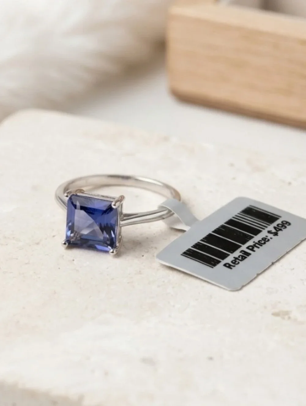 🔹Natural Starry Blue Quartz Statement Ring 925 Sterling Silver Adjustable🔹$499